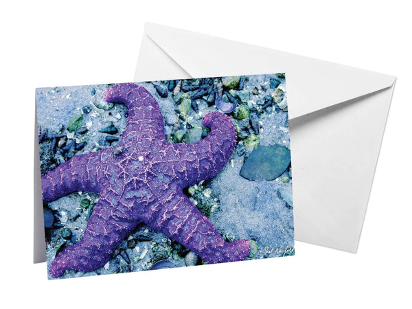 Purple Sea Star - Blank Greeting Card