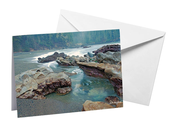 Wave and Rock Revelation - Blank Greeting Card