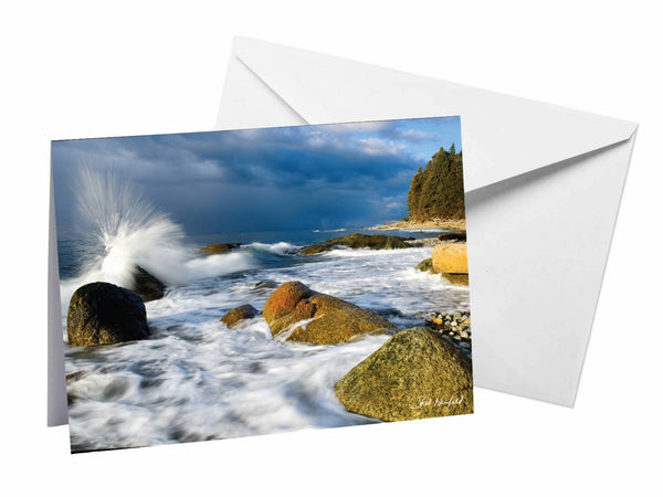 Flume Beach Wave Splash - Blank Greeting Card