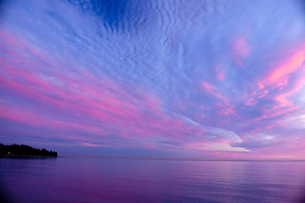 Purple and Blue Skies Nature Photograph - Roberts Creek Sunset by Shel Neufeld