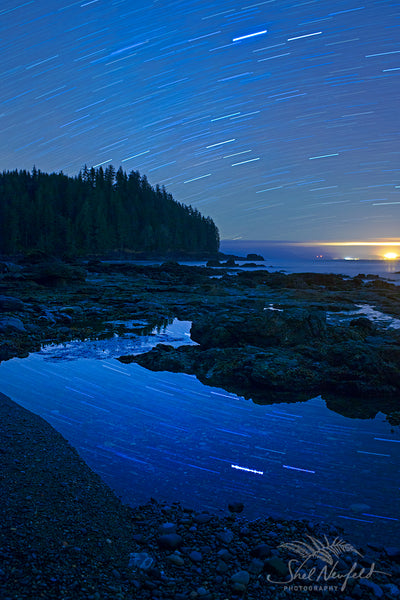 Vertical Sombrio Beach Astrophotography by Shel Neufeld, Canadian landscape and nature photographer. 