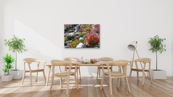 Colourful Wildflower Garden photography print canvas dining room wall art by Shel Neufeld, Canadian Nature Photographer