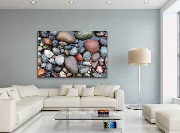 stone beach photography west coast canada Canvas Fine Print on Living Room Wall by Shel Neufeld, Canadian Nature Photographer