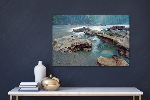 Seascape Rock and Wave Landscape Photography Print - Coastal Wall Art Canvas by Shel Neufeld